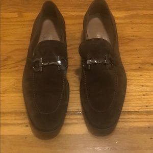 Ferragamo Brown Suede Slides